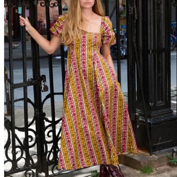 Hill House Matilda Dress Ikat topiary print small - Picture 2 of 16